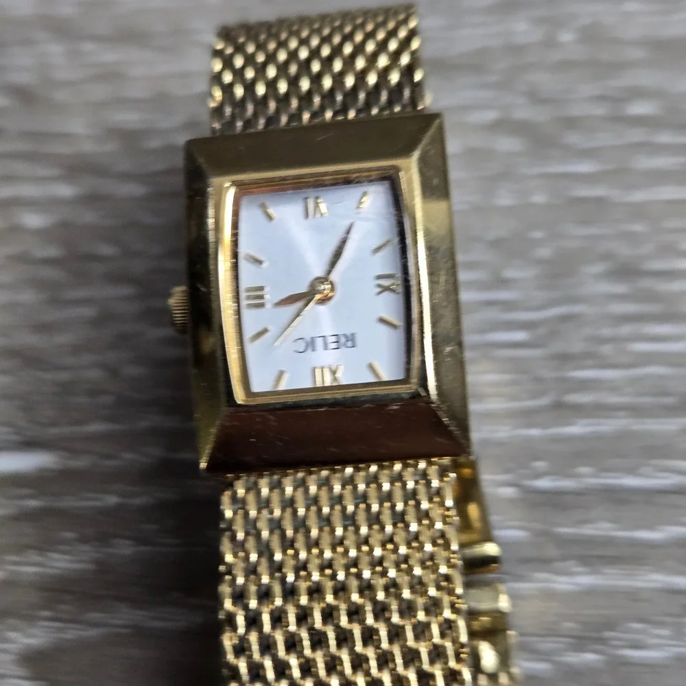 Relic Gold Tone ZR33648 Mesh Band Square Face Water Resistant Women's Watch